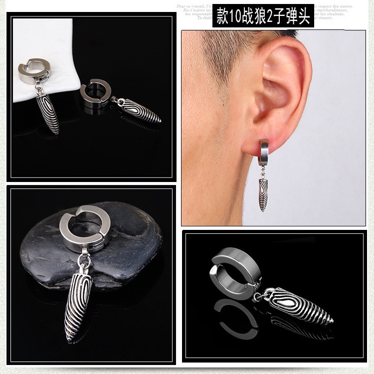 Khuyên tai nam nữ hình chữ thập thép titan không gỉ không cần bấm lỗ bông tai kẹp vành phong cách cá tính (KT10)