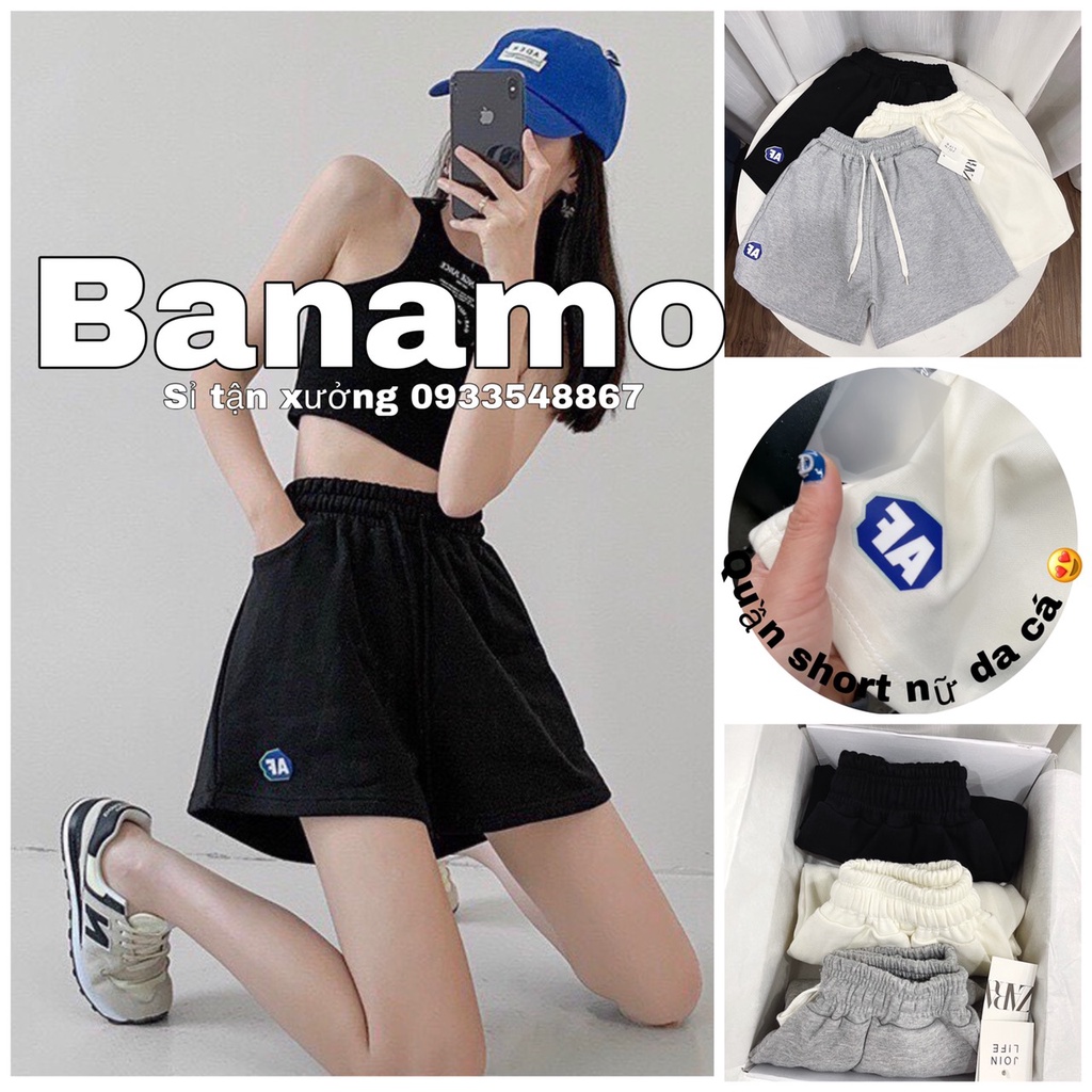 Quần đùi nữ 3 màu thời trang Banamo Fashion cạp chun dây rút quần short nữ chất nỉ da cá đẹp short FA 698 | BigBuy360 - bigbuy360.vn