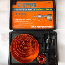 Bộ công cụ khoét lỗ gỗ và thạch cao Asaki AK-3683
