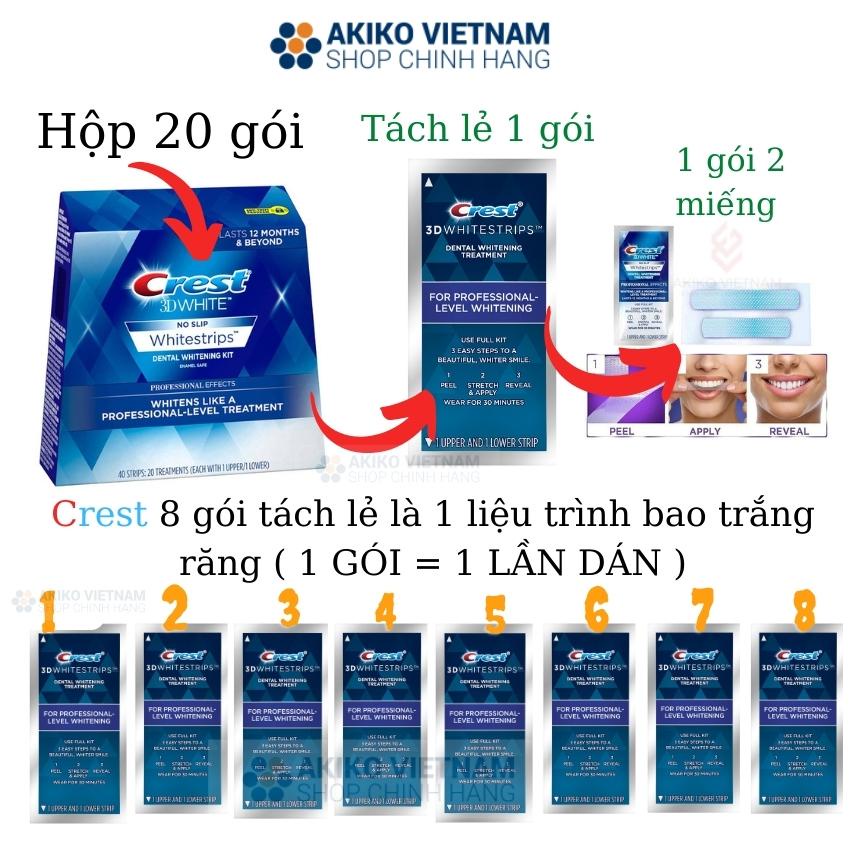 [ 1 GÓI ] Miếng dán trắng răng ❤ FREESHIP ❤ Miếng dán Crest 3D White Whitestrips [Hàng Mỹ] - trắng răng Crest 3D Wh