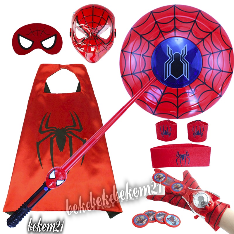 Bộ đồ hóa trang Người Nhện - quần áo siêu nhân SpiderMan cho bé cực chất áo liền quần kèm mũ trùm