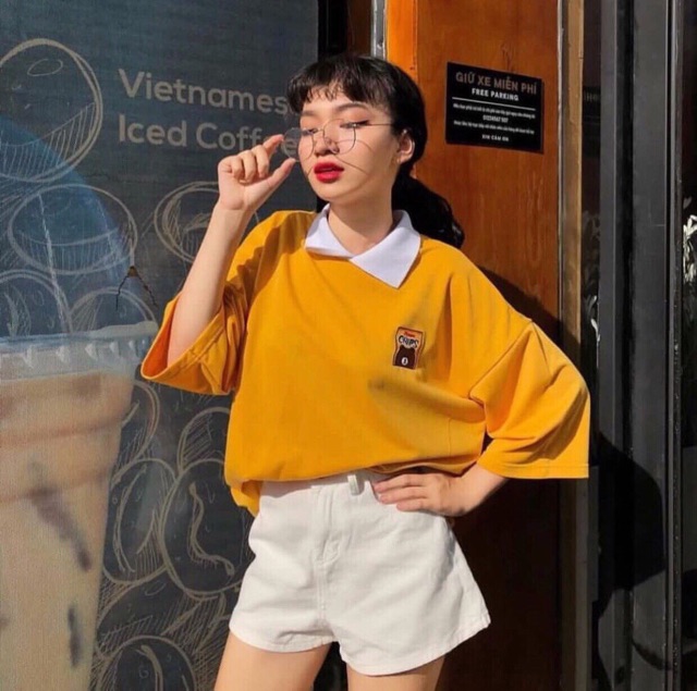 Áo thun cổ bẻ from dài dấu quần [ Hình thật treo sào]