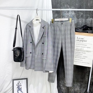 Bộ blazer kẻ phong cách hàn quốc - play boys