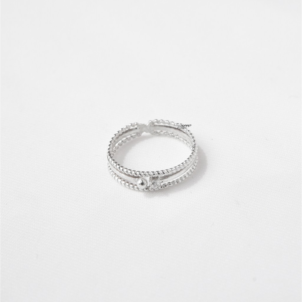 Nhẫn Nữ Bạc 925 Cao Cấp SHIMMER SILVER TRIPLIE Cá Tính