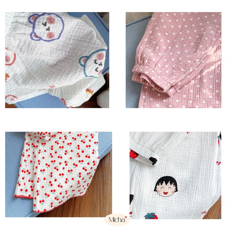 Quần dài nữ mặc nhà Micha, quần ngủ dáng trên mắt cá chân vải xô muslin siêu mềm nhẹ