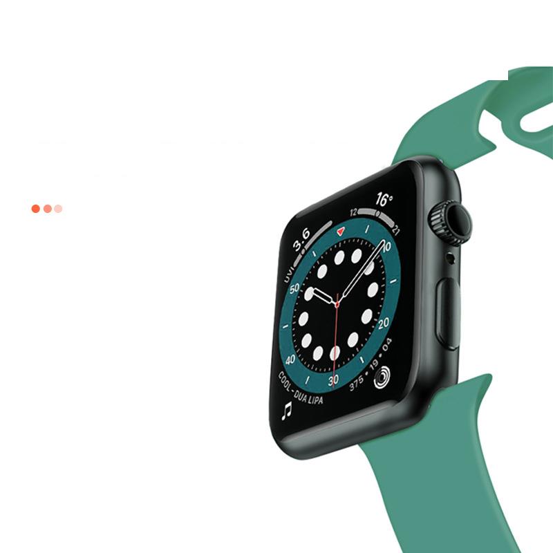 Dây Đeo Thay Thế Chất Liệu Silicon Màu Trơn Cho Apple Watch 123456
