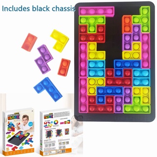27pcs/set Pop It Tetris Jigsaw Puzzle Fidget Unlimited Mosaic Blocks Bubble Decompression Puzzle Educational Toys for Children