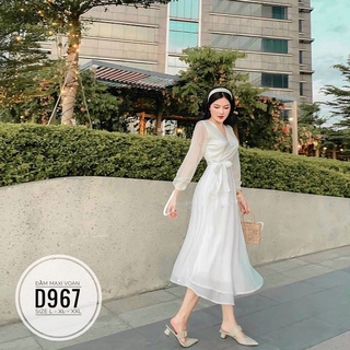 Bigsize Đầm maxi voan D967