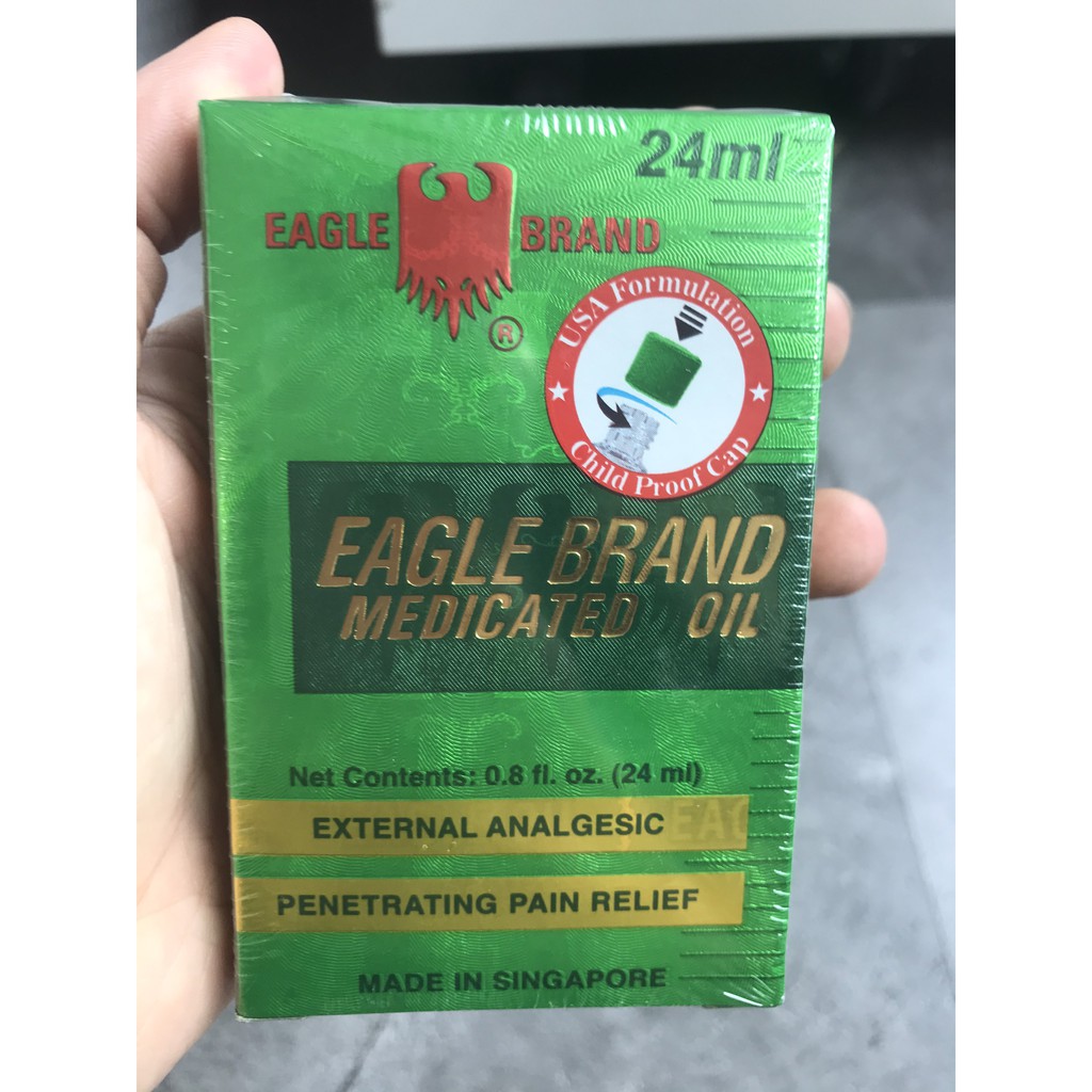 Dầu gió xanh EAGLE BRAND Medicated Oil 24ml Hiệu Con Ó - / Dầu Xanh Mỹ