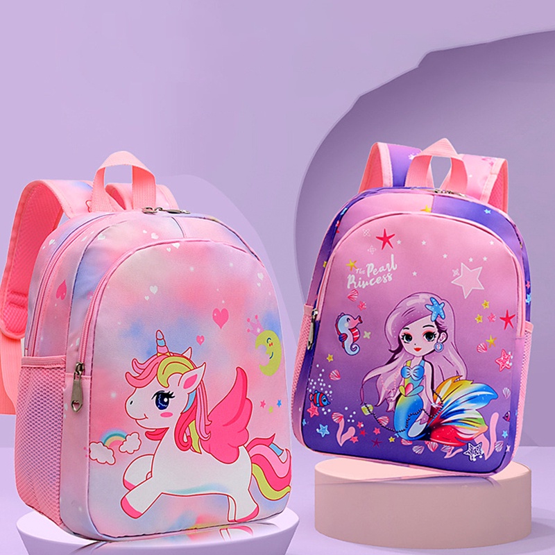 Balo Đi Học Hình Kỳ Lân Dễ Thương Cho Bé Gái Tiểu Học AKKU