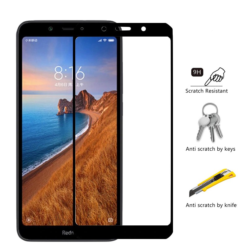 Kính Cường Lực Full Màn 9D Cho Xiaomi Redmi 7A - Đen