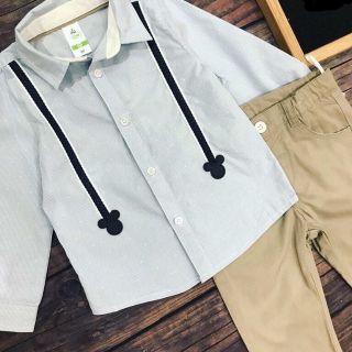 Combo set áo sơ mi và quần ka ki