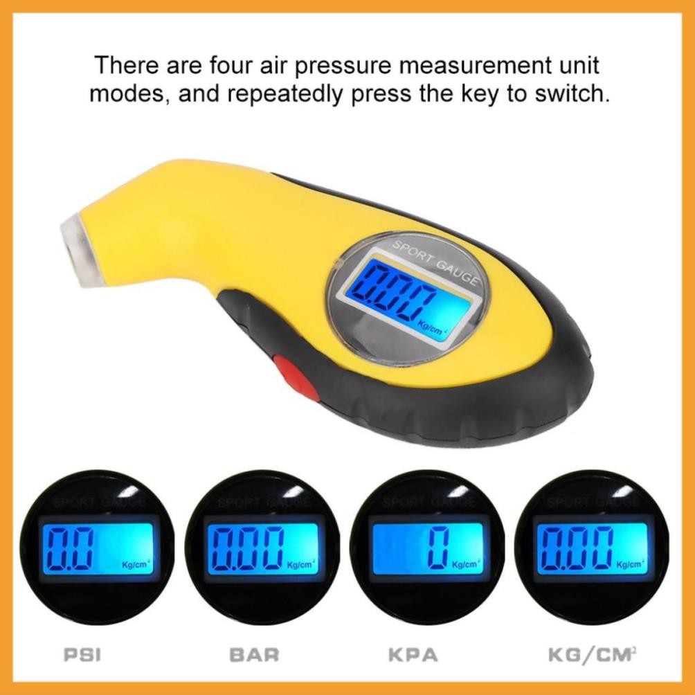 Đồng hồ đo áp suất lốp độ chính xác cao Tire Gauge - Đong hồ đo áp suất cảm biến điện tử có đèn led