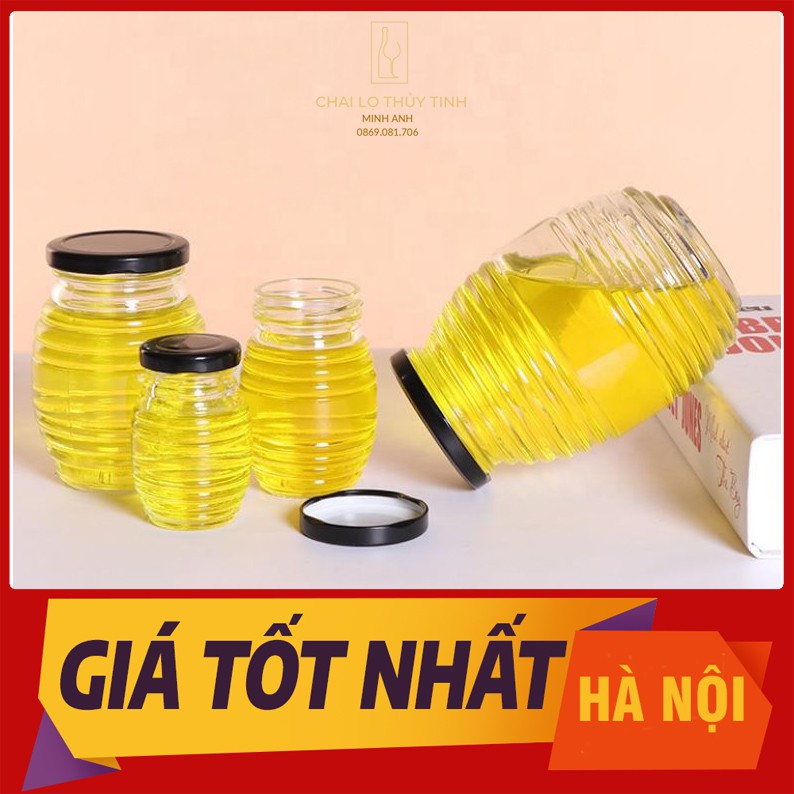 🍀{ GIÁ TỐT NHẤT} 🍀 Hũ Thủy Tinh Tổ Ong Đựng Mật Ong 85ML