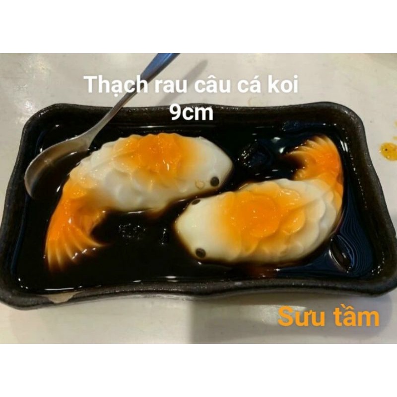 Khuôn silicon 6 cá koi, cá chép Nhật dài 9 cm làm thạch rau câu, pudding, chè trôi nước cá chép ( giao màu ngẫu nhiên)