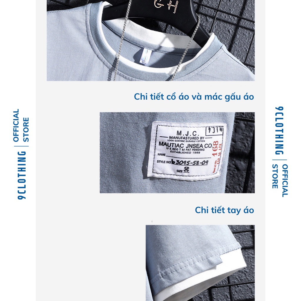 Áo phông nam phong cách Hong Kong, áo thun cotton thoáng mát dáng đường phố hàng nội địa nhập 9CLOTHING