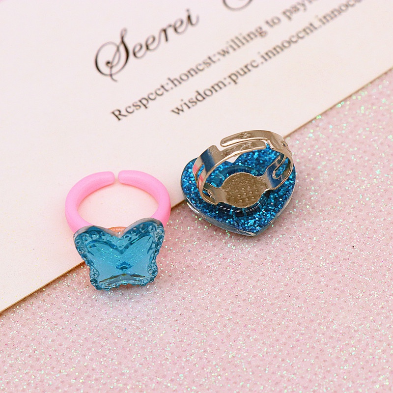 Bộ 5 món trang sức vòng cổ nhẫn bông tai công chúa Elsa màu dạ quang đáng yêu cho bé gái