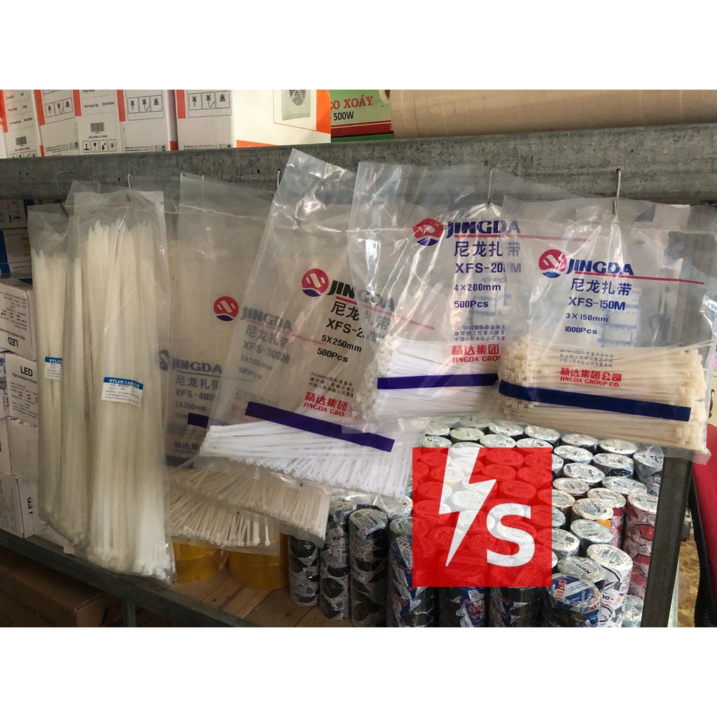 Dây rút lạt thít nhựa trắng 15cm 20cm 25cm 30cm 35cm 40cm 50cm dai bền, tiện lợi