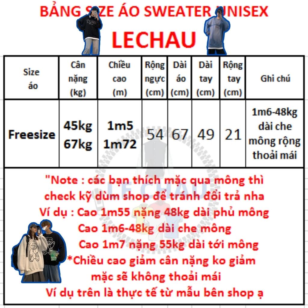 Áo sweater nỉ form rộng nam nữ ulzzang hottrend phong cách unisex street style AKN17 LECHAU trẻ trung năng động cao cấp | WebRaoVat - webraovat.net.vn