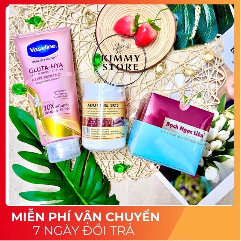Combo kem bạch ngọc liên + abutine 3c3 + vaseline gluta hya