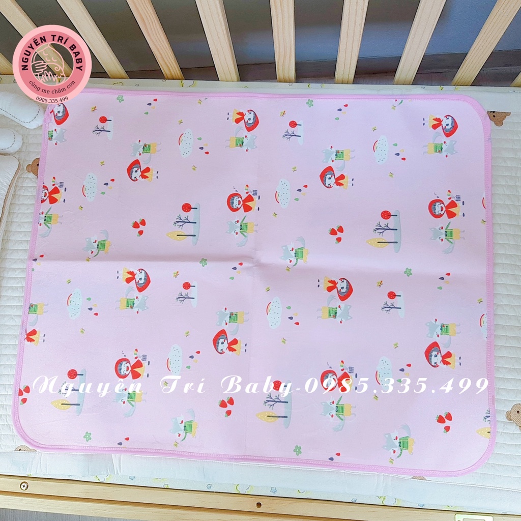 Chiếu Chống Thấm 4 Mùa MIPBI - 2 Mặt In Hình Dễ Thương, Nằm Được Cả 2 Mặt