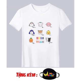 🔥Siêu HOT🔥 Áo thun linh vật Hero Team 2 màu đen trăng cực ngầu - áo phông Mini World cực chất