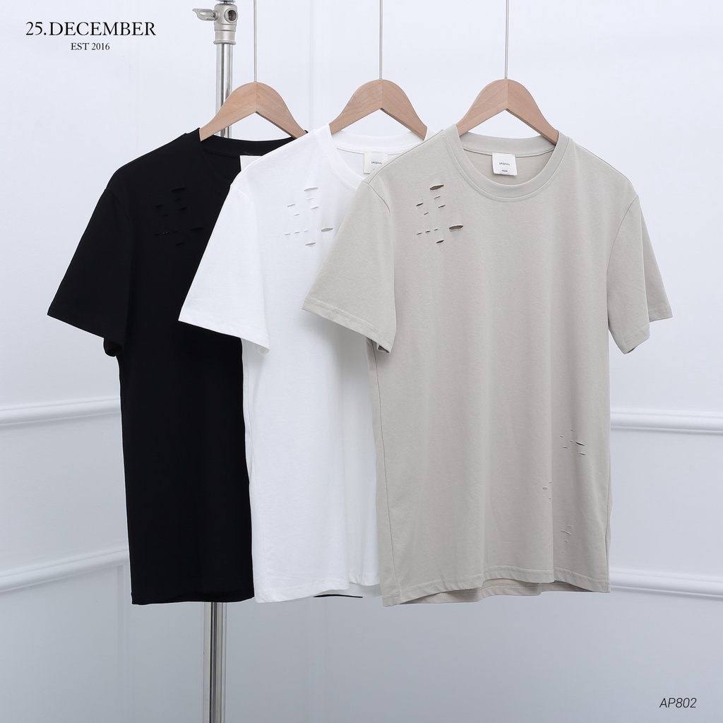 Áo phông chất cotton họa tiết xước rách - 25.December AP802