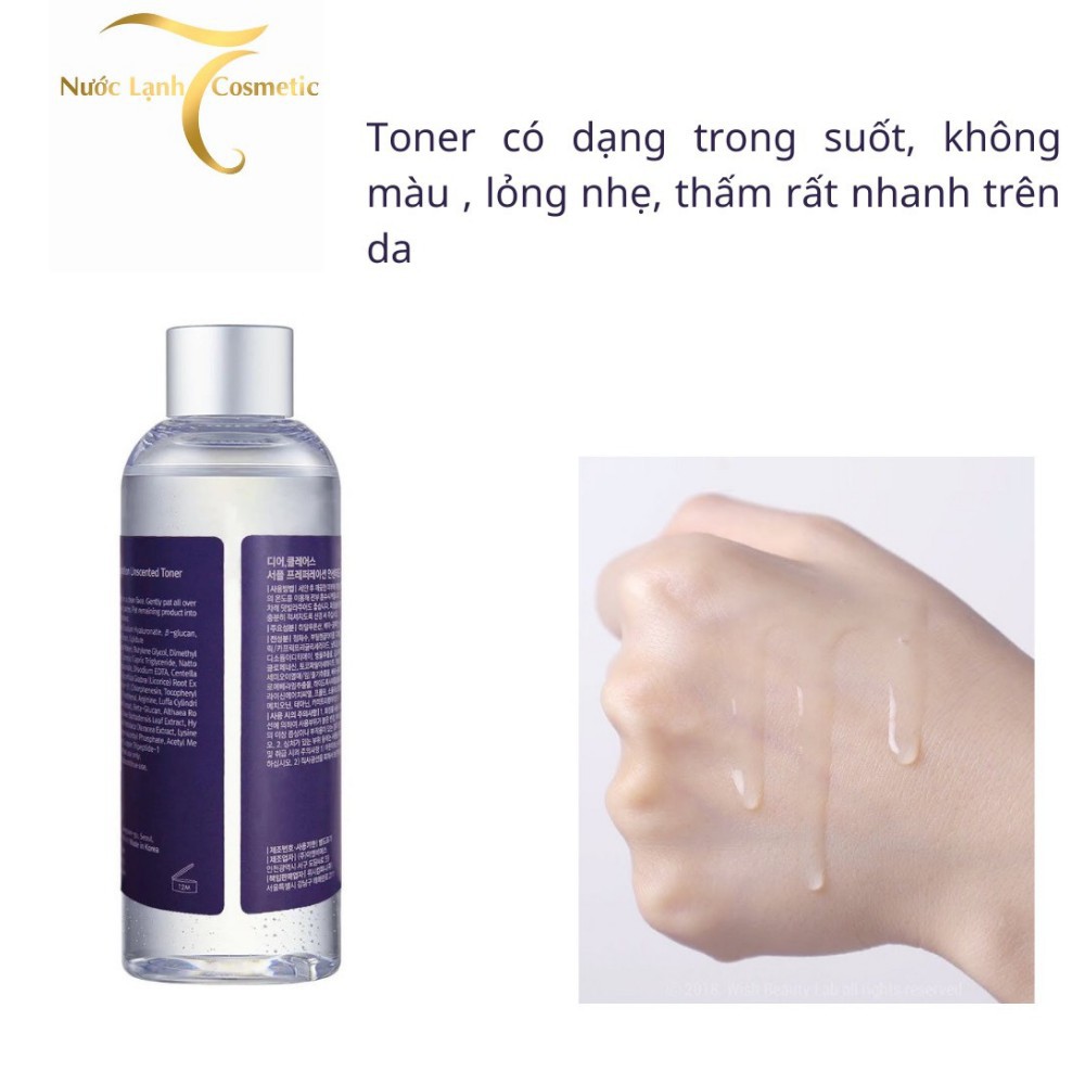 Nước Hoa Hồng Không Mùi Dành Cho Da Nhạy Cảm Klairs Supple Preparation Unscented Toner 180ml