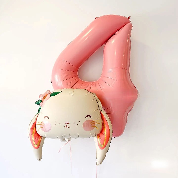 1 Bong Bóng Nhôm Hình Thỏ Hoạt Hình Đáng Yêu Trang Trí Tiệc Sinh Nhật 1 Tuổi Cho Bé Gái