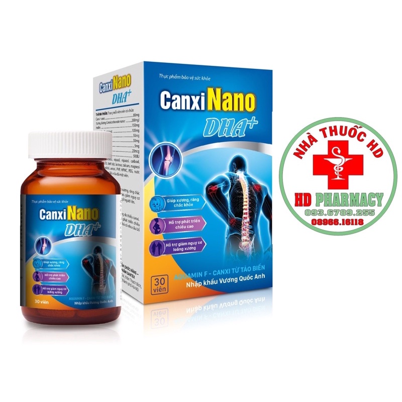 Canxi Nano DHA+ Bổ sung canxi, chắc khoẻ xương khớp.