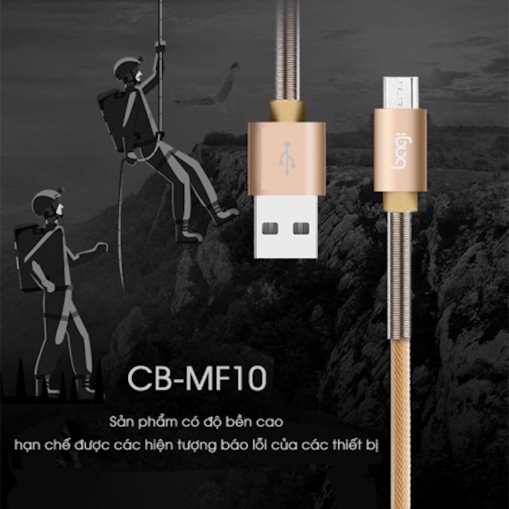 Cáp sạc Bọc dù lò xo Bagi đầu micro usb cho các máy hệ điều hành Android (CB-MF10)