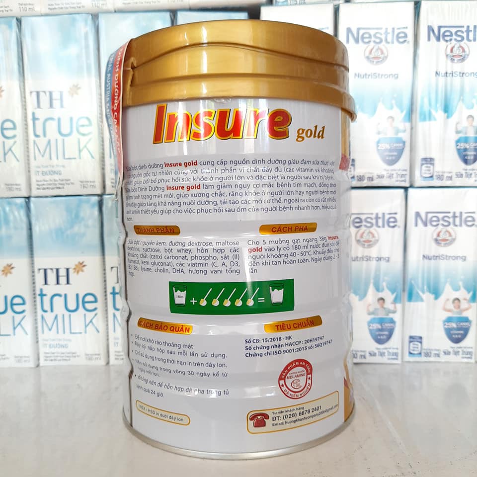 Sữa Asuen Insure Gold 900g dinh dưỡng dành cho người cao tuổi, người ốm bệnh, người cần phục hồi sau phẫu thuật