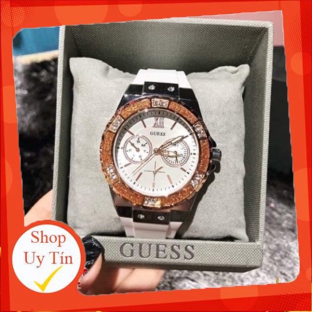 Đồng hồ guess nữ dây silicon bền đẹp, thiết kế sang trọng, trẻ trung, chống nước bảo hành 12 tháng