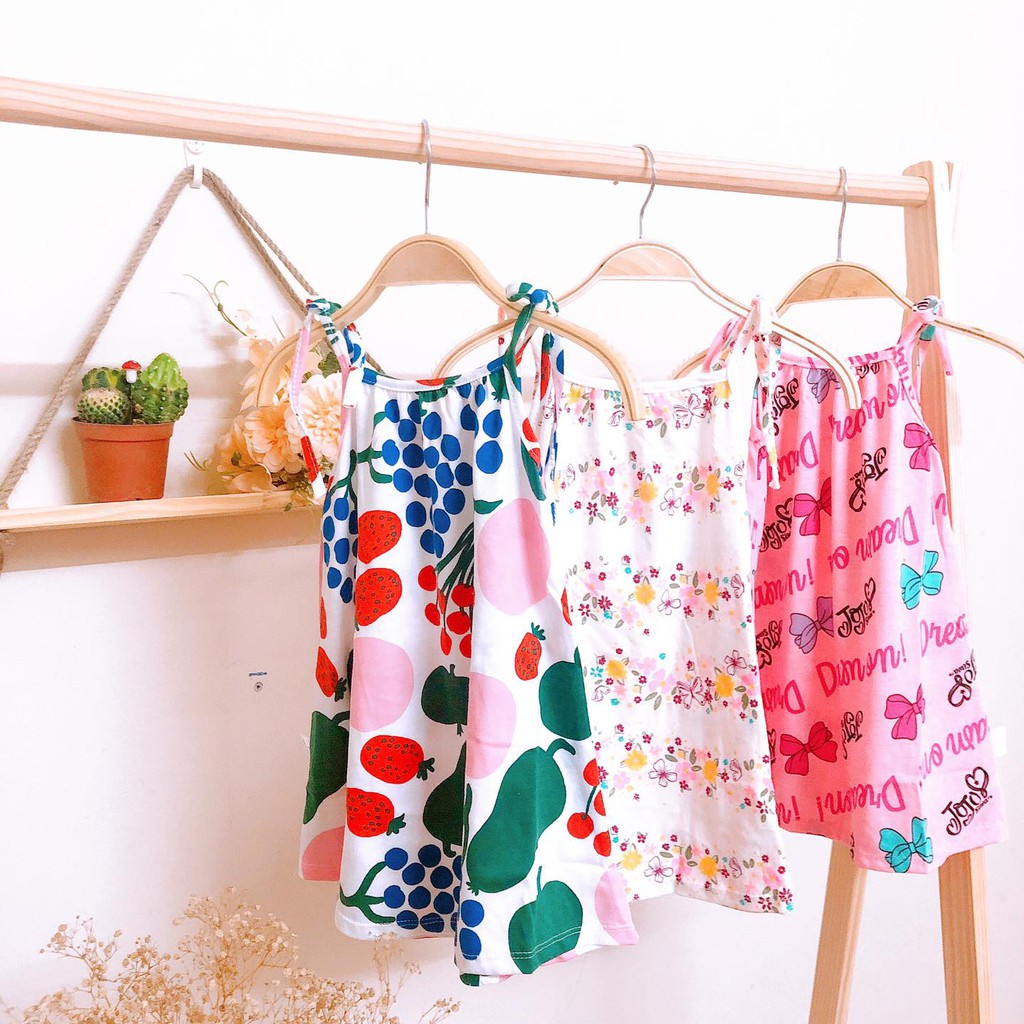 XẢ LỖ ☀️ Váy cotton bé gái vnxk carter siêu xinh 🌈 Váy 2 dây cho bé cotton vnxk siêu mát mẻ - Lá Kids Shop