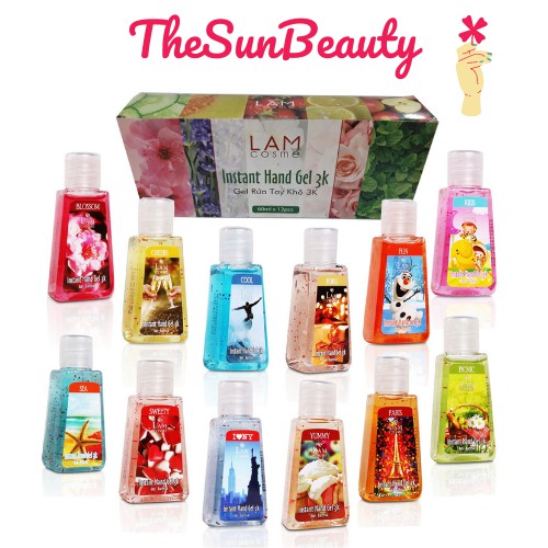 Gel Rửa Tay Khô 3K Lamcosme Bỏ Túi Tiện Dụng 60ml