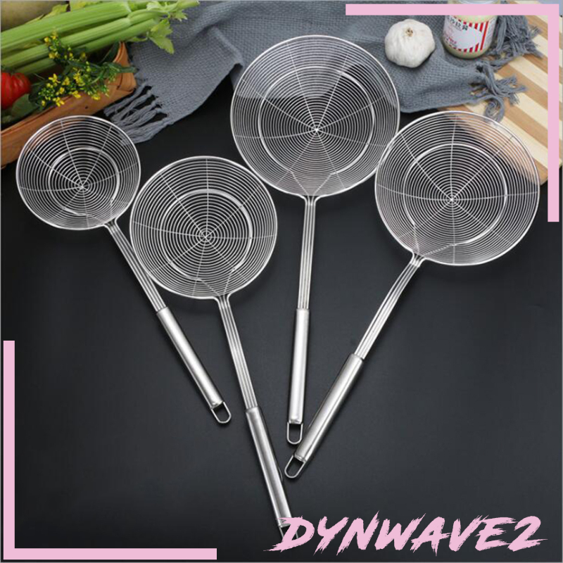 [DYNWAVE2]Stainless Steel Chinese Spiral Lifter Skimmer Deep Frying Strainer 14cm