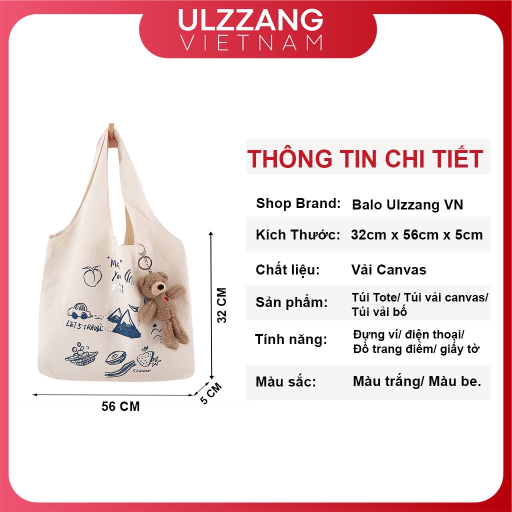 Túi tote vải canvas nam nữ đi học đi chơi , túi xách unisex đeo vai vải bố ulzzang thời trang rẻ đẹp_NT