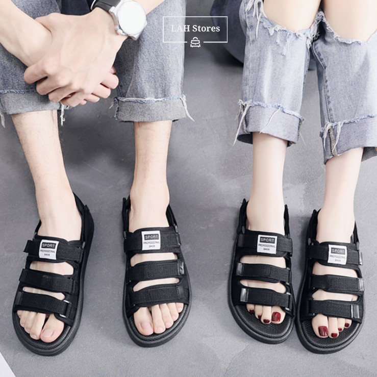 Dép sandal nữ phong cách Unisex LAH STORES. Vải bố siêu chắc chắn. Quai hậu rời siêu chất. DSNU09