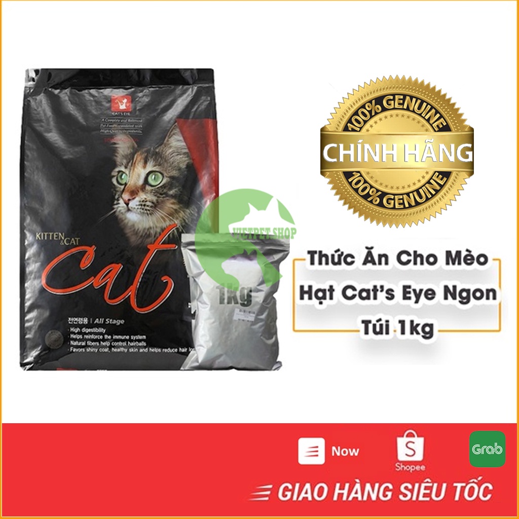 Thức ăn cho mèo Cat's Eye - Túi zip 1kg loại hạt Cat Eye siêu tiết kiệm | Cateye