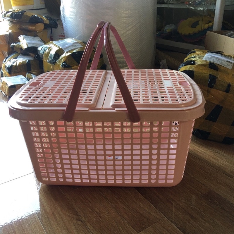 [Size TO] Làn Đi Sinh Cỡ Đại Cho Mẹ Nhựa Việt Nhật Có Quai Xách Tiện Lợi, Giỏ Đựng Đồ Cho Bé Sơ Sinh