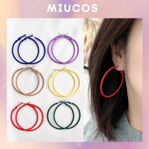 Bông Tai Khoen Tròn Nhiều Màu Nhiều Size