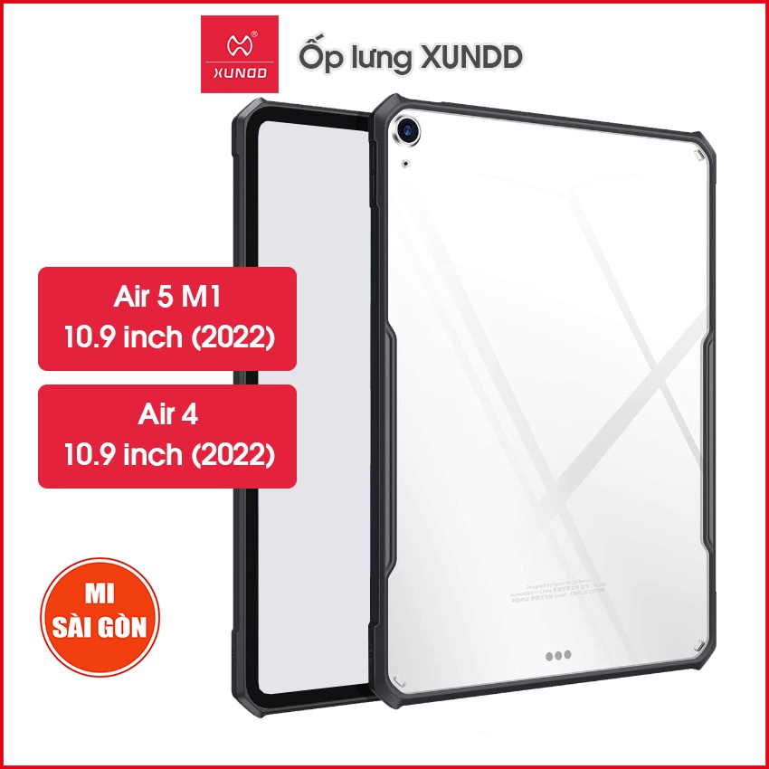 [Hỏa Tốc HCM] Ốp lưng XUNDD iPad Air 5 (M1-2022)/ Air 4 (2020) 10.9 inch (BEETLE SERIES) Viền TPU, Chống sốc - Đen