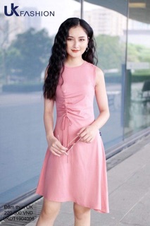 Đầm cotton rút ngực công ty