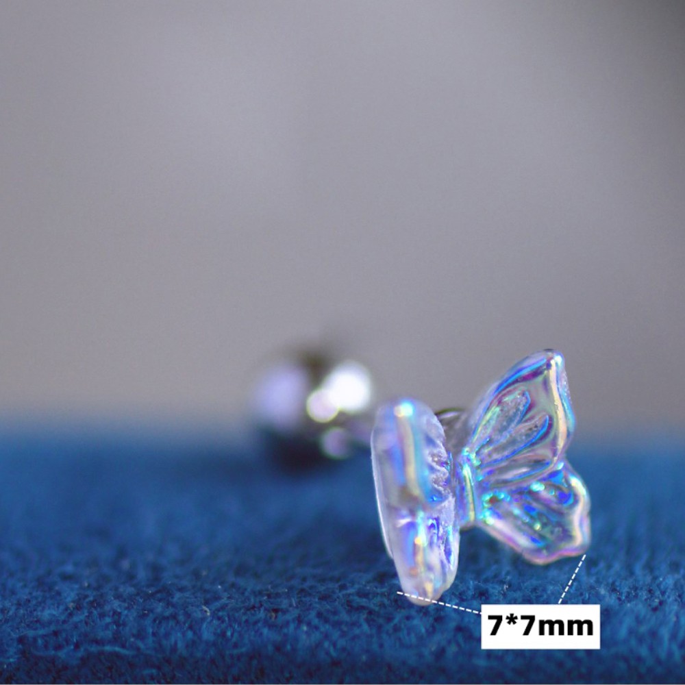 Bông Tai Thời Trang Hình Bướm Bằng Thép Titanium Nhiều Màu