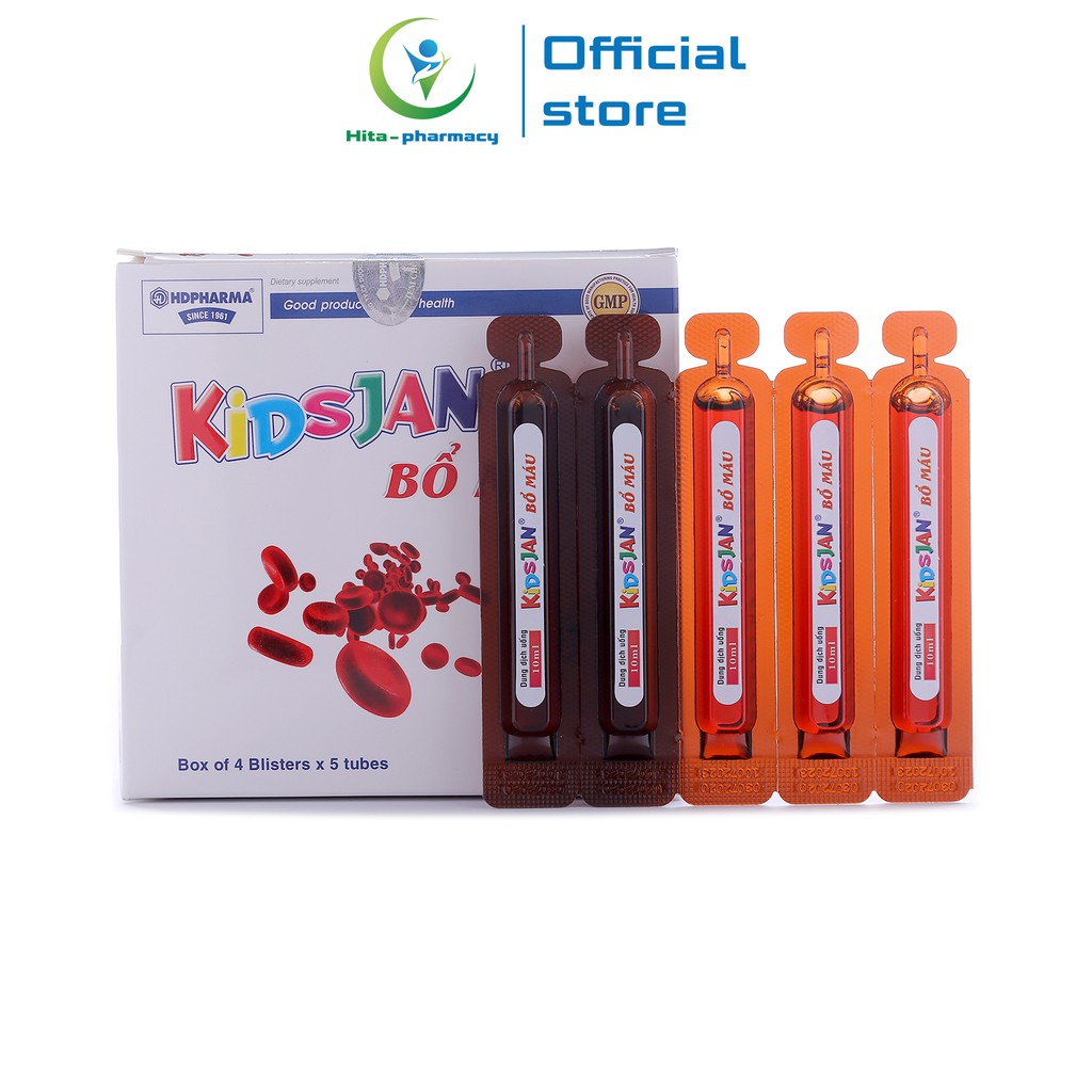 Siro KIDSJAN HDPHARMA Bổ Máu dạng ống bổ sung sắt, acid folic cho người thiếu máu - 20 ống [KIDSJAN Bổ máu]