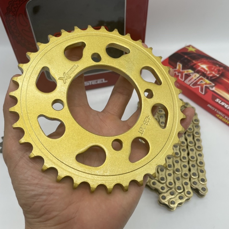 Nhông sên dĩa vàng X1R gắn Sirius, Dream, Wave Chính Hãng X1r