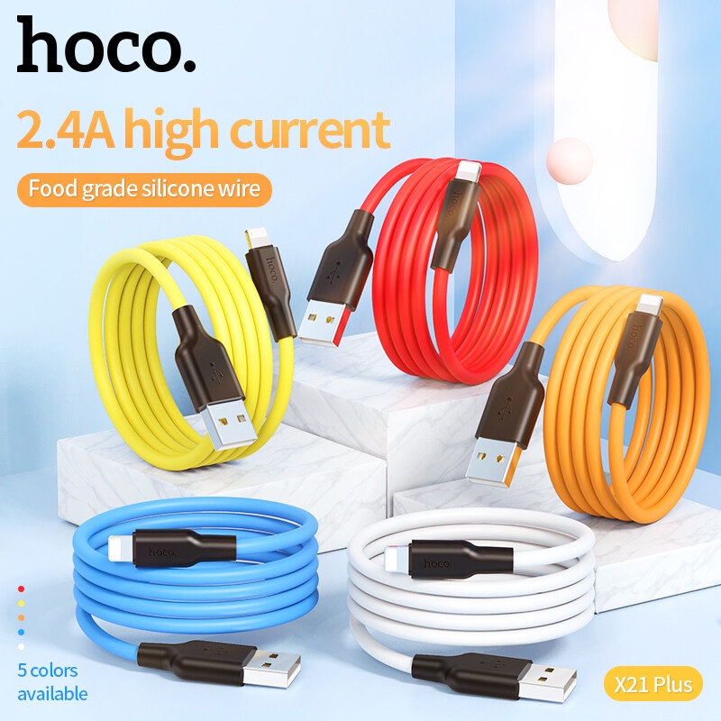 Dây Cáp Sạc HOCO X21 Plus, Dành Cho IP 12 Pro Max XR XS 11 SE, Hỗ Trợ Sạc Nhanh Lên Tới 12W, Truyền Tải Dữ Liệu Tốt.