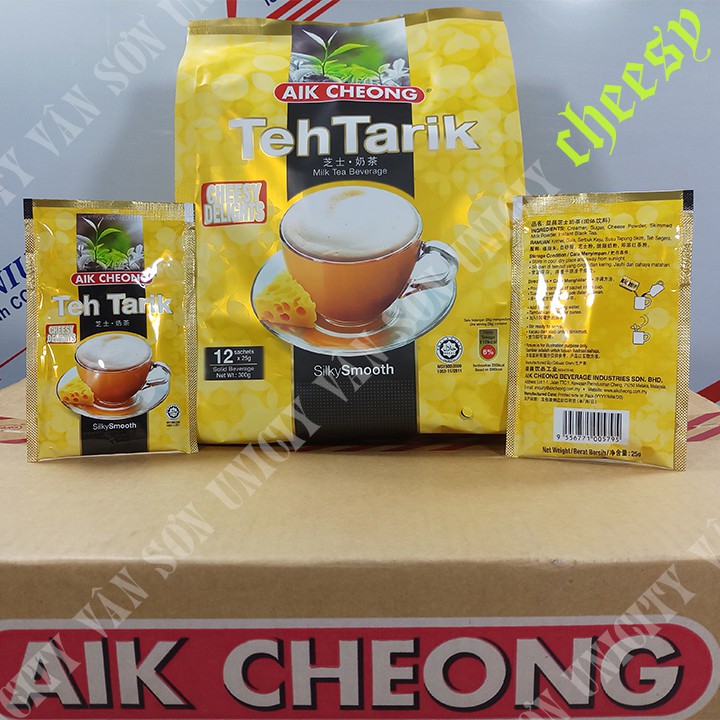 TRÀ SỮA AIK CHEONG TEH TARIK CHEESY DELIGHTS 12 Gói*25g MALAYSIA VỊ PHÔ MAI