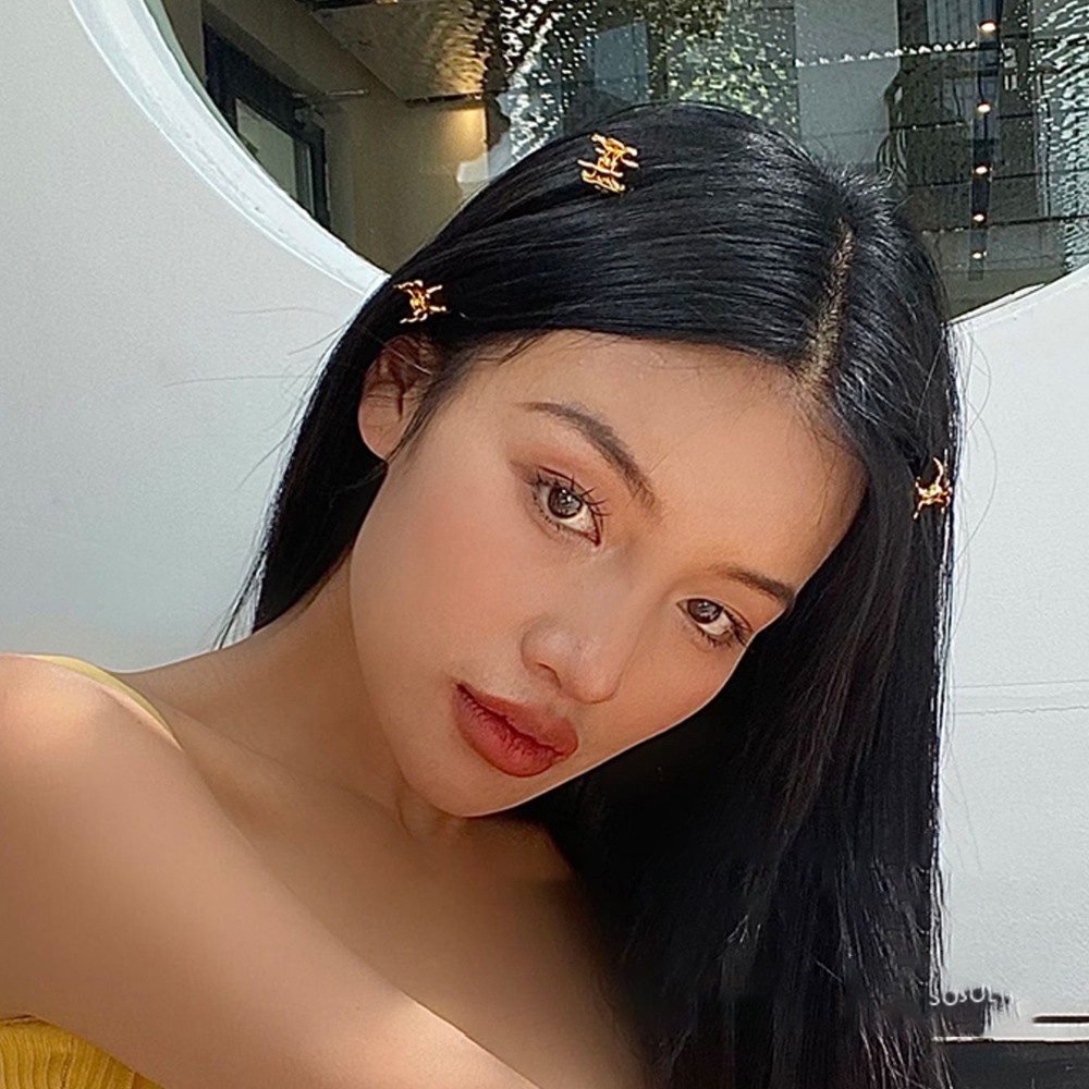 Kẹp Tóc Kim Loại Mini Hình Chữ C Màu Vàng Phong Cách Hàn Quốc Thời Trang Dự Tiệc Hàng Ngày