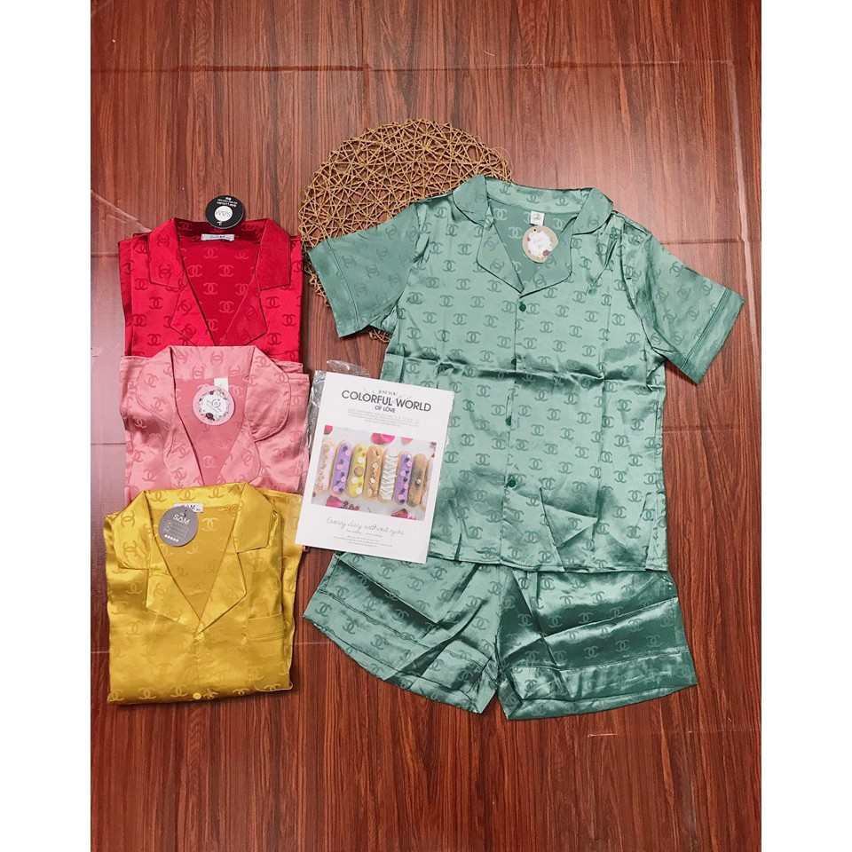 Đồ bộ pijama đùi lụa gấm nữ [ Hình Thật + VIDEO thật ]